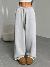 Solid Color Loose Wide Leg Sweatpants